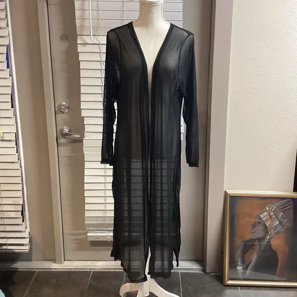 Rouge Black Mesh Cardigan - Picture 2 of 6